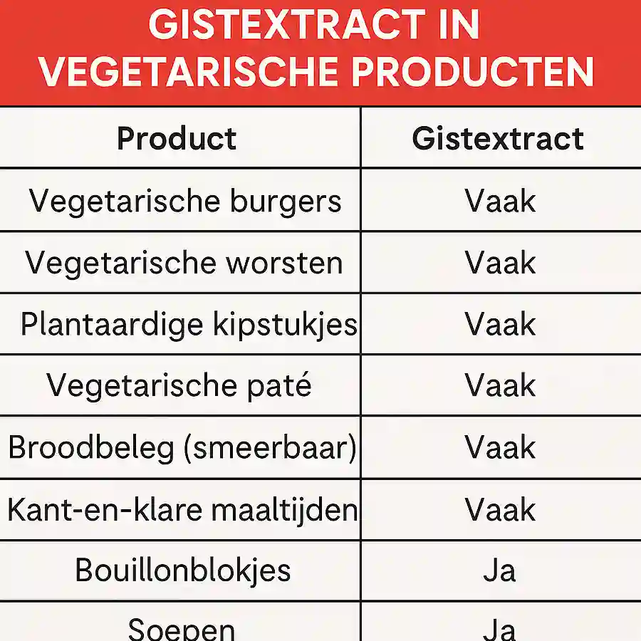 Gistextract in vegetarische producten